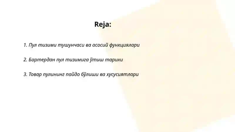 Пул тизими ва унинг эволюцияси 2