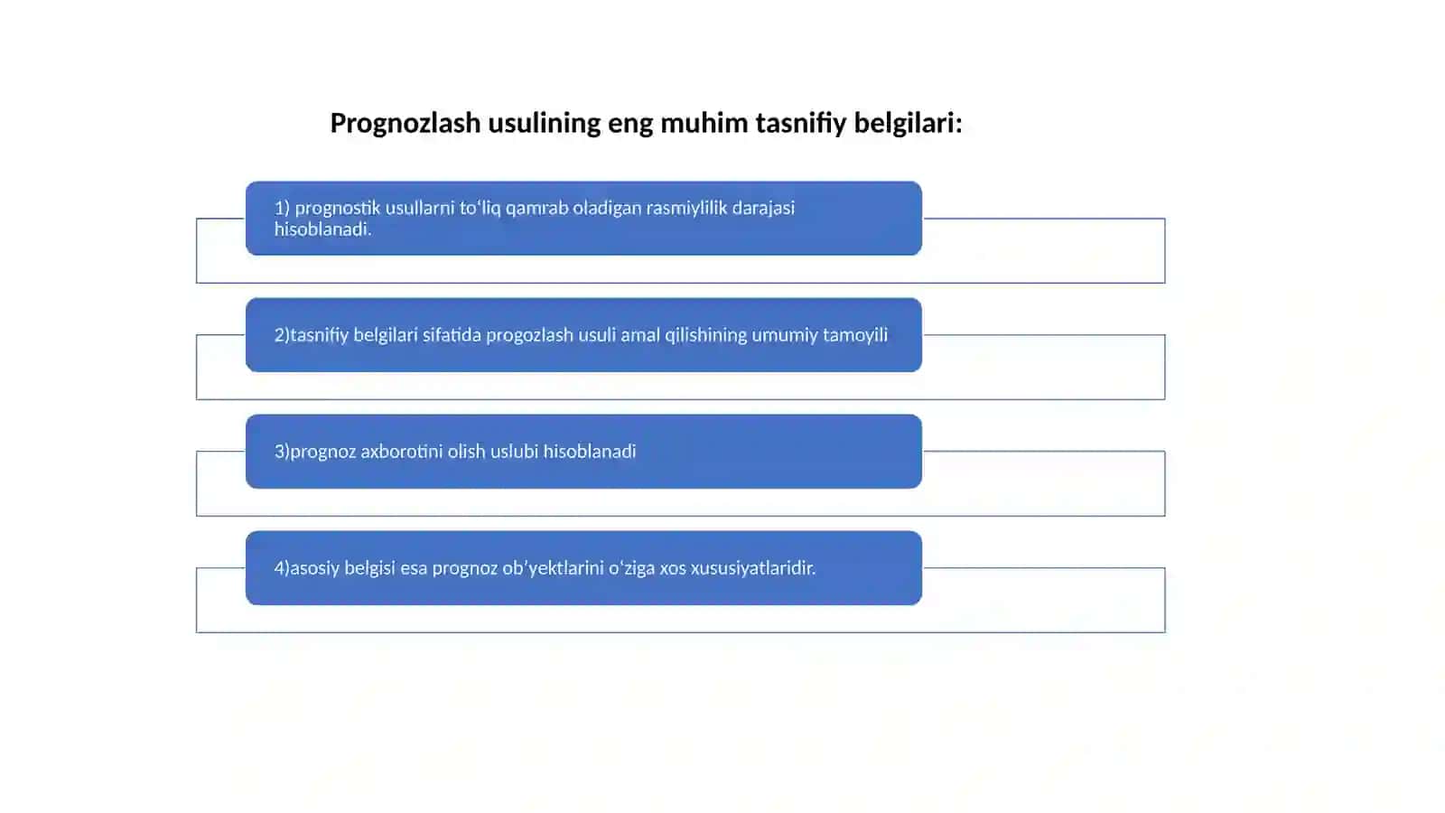 Iqtisodiy jarayonlarni prognozlash usullari 2
