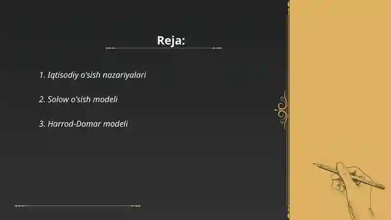 Iqtisodiy o'sish modellari 2