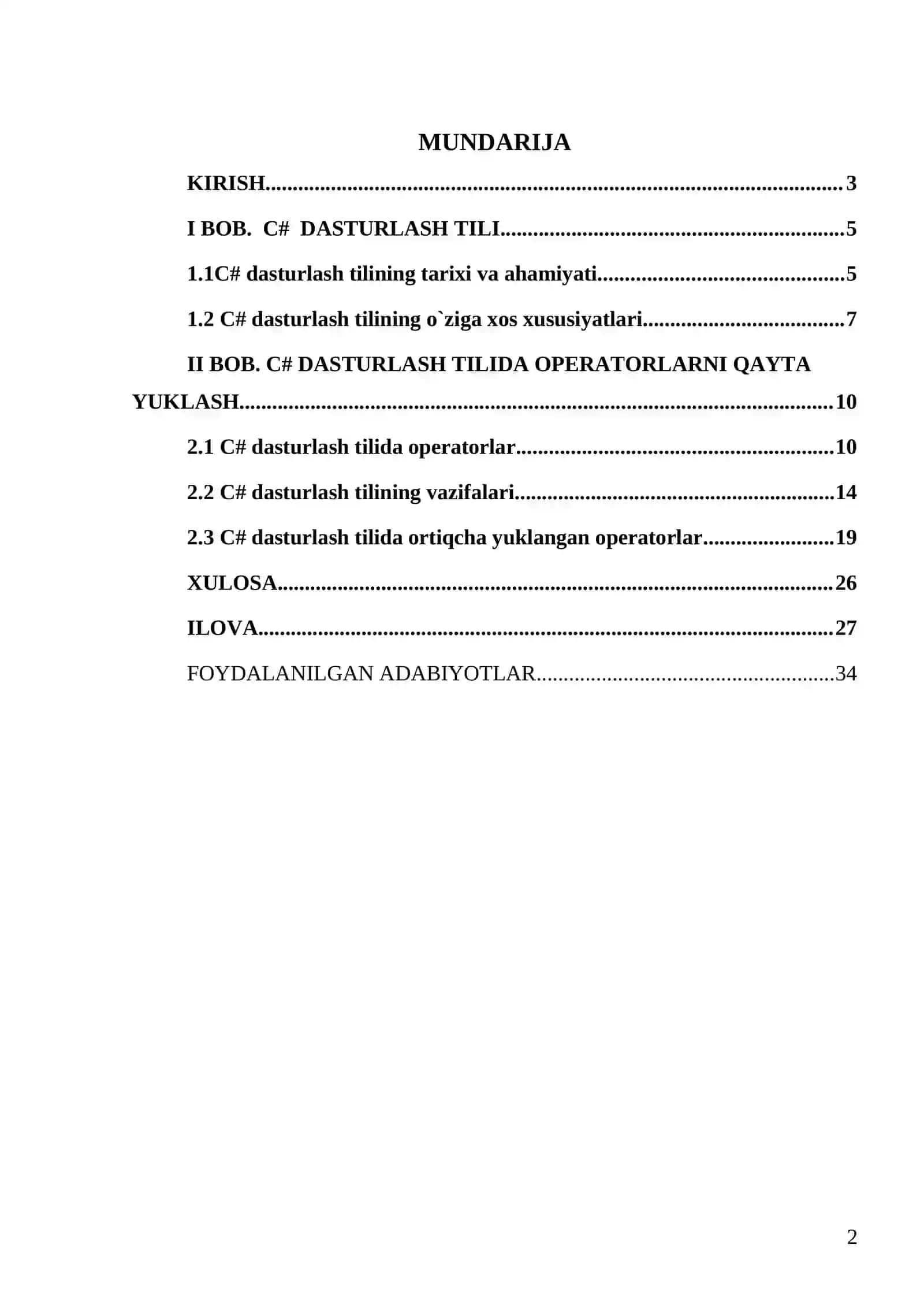 Operatorlarni qayta yuklash 2