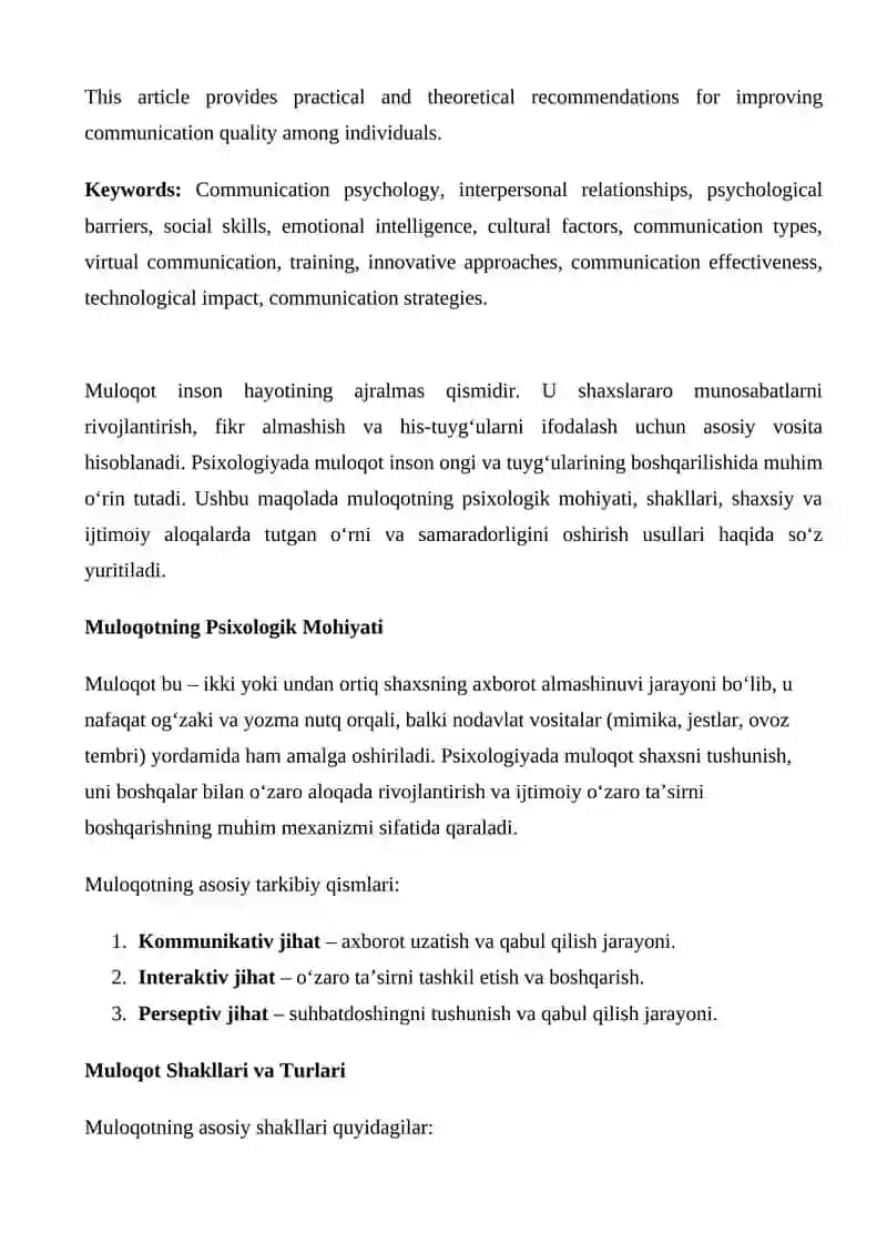 MULOQOT PSIXOLOGIYASI 2