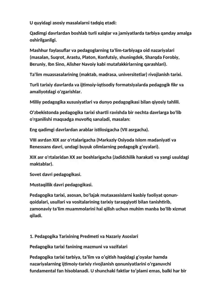 Pedagogika g’oyalarini rivojlanish bosqichlari 2
