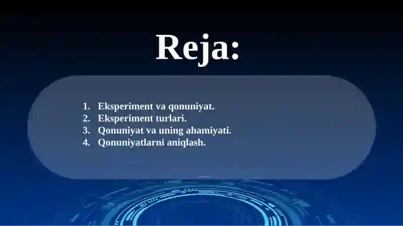 EKSPERIMENT O‘TKAZISHDA QONUNIYAT TUSHUNCHASI 2