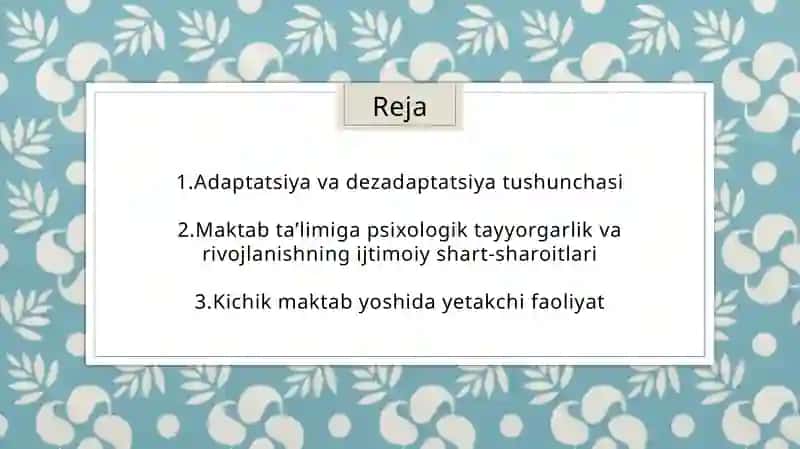 Maktabdezadaptatsiyasi va unibarta refetish yo’llari 2
