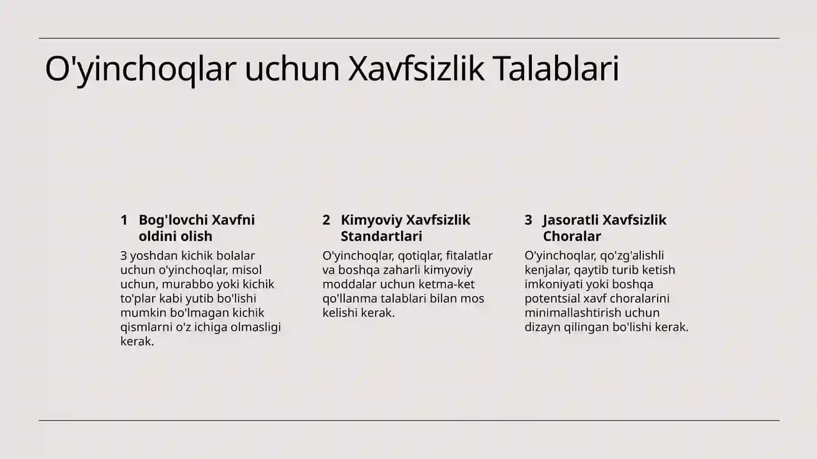 O'yinchoqlar,o'yinchoqlarga qo'yiladigan talablar 2