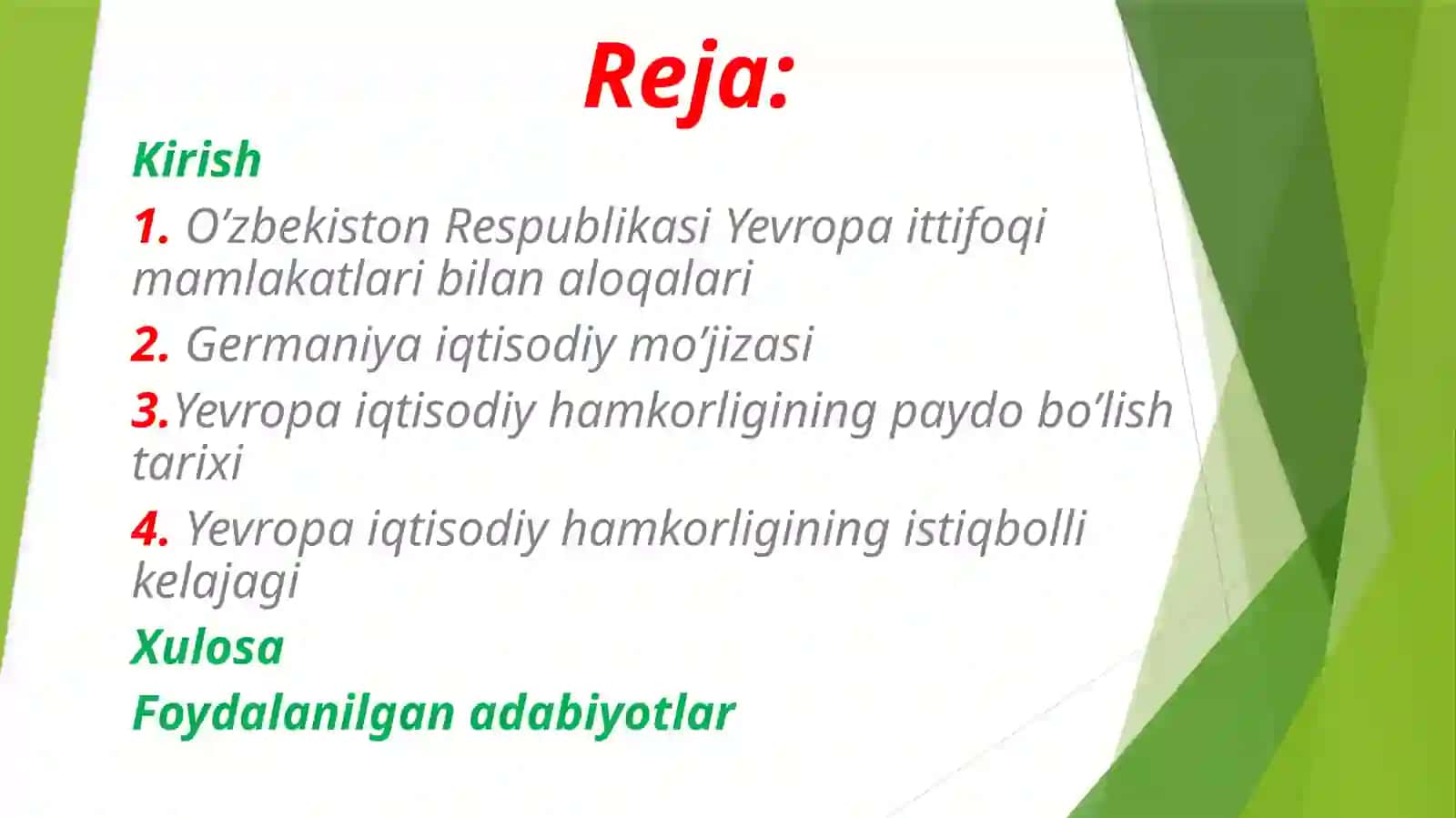 Yevropa iqtisodiy hamkorligi va uning vazifalari 2