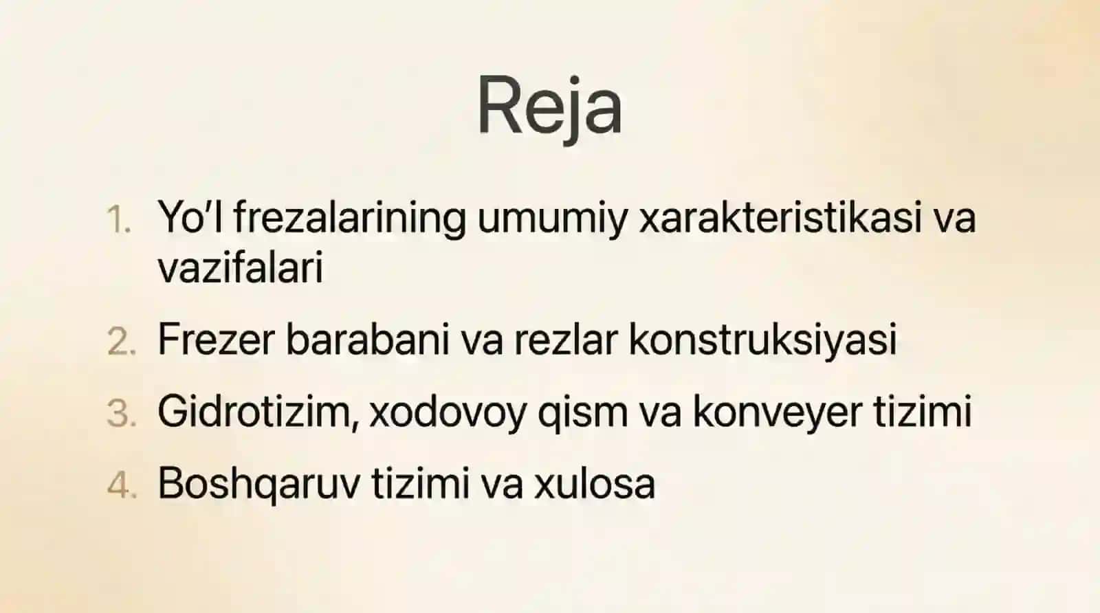 Yo’l frezalarining konustuktiv tuzilishi 2
