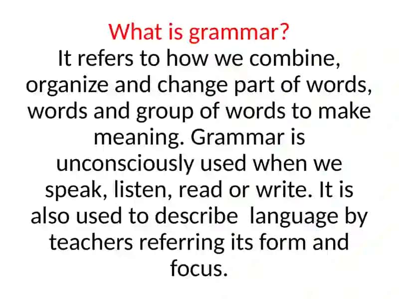 Grammar in Language 2