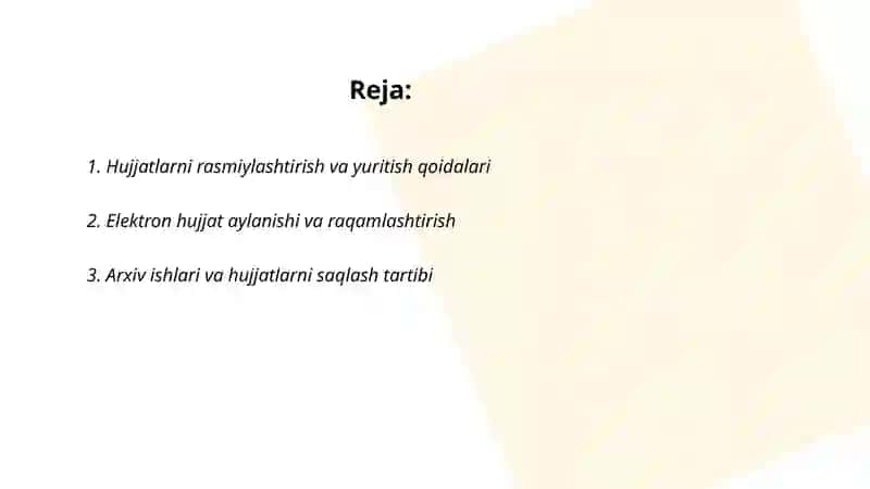 Ish yuritish va hujjatchilik 2