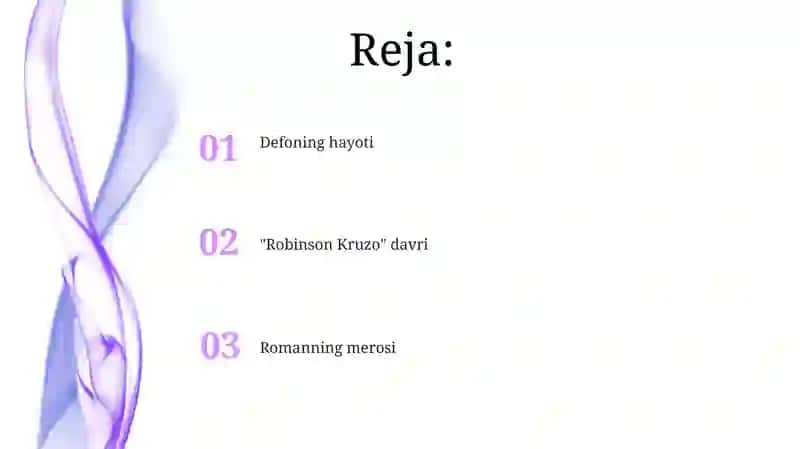 Daniel Defo hayotiva "Robinzon Kruzo" asri 2