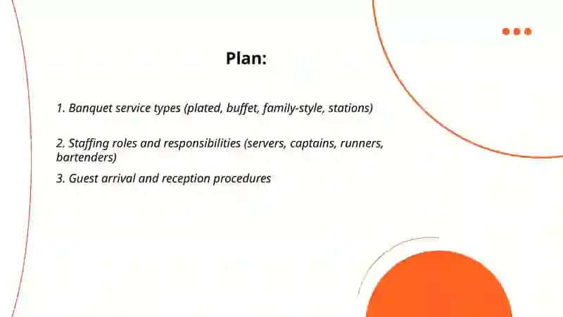 Organization of service at banquets 2
