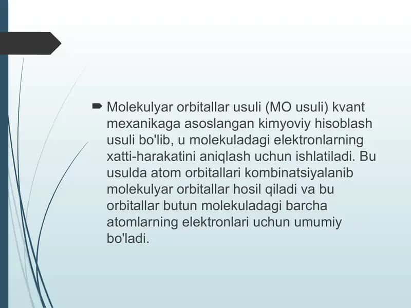Molekulyar orbitallar usuli 2