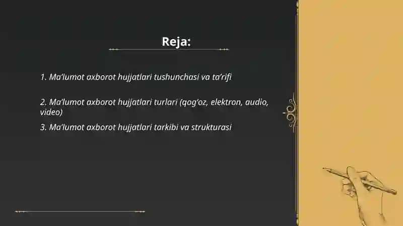 Maʼlumot axborot hujjatlari 2