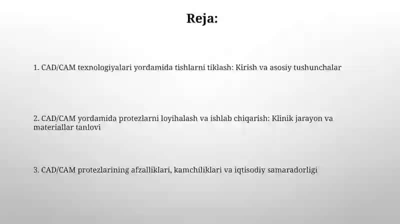CAD/CAM texnologiyalari tish qollashda 2