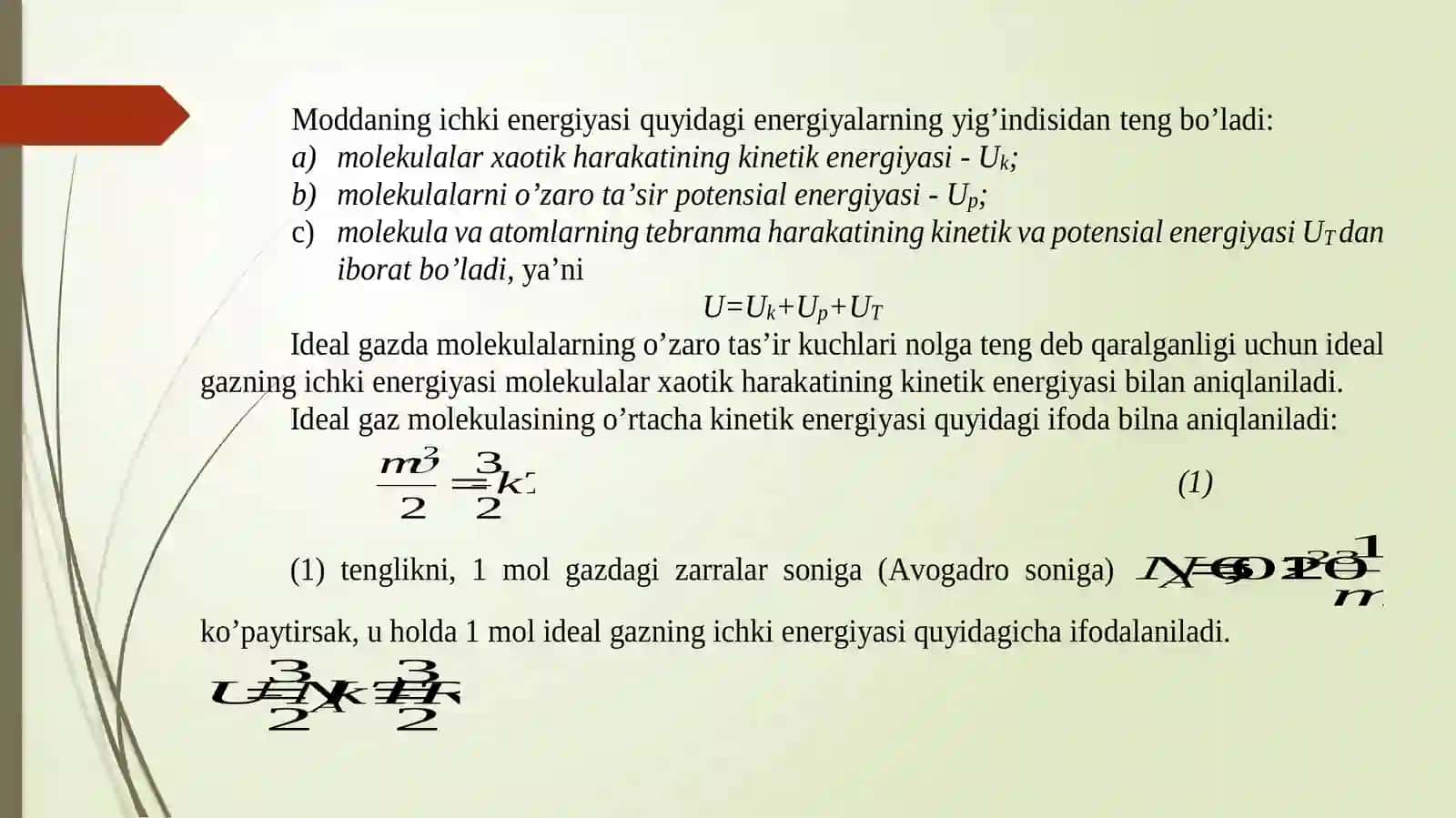 TERMODINAMIKANING BIRINCHI QONUNI 2