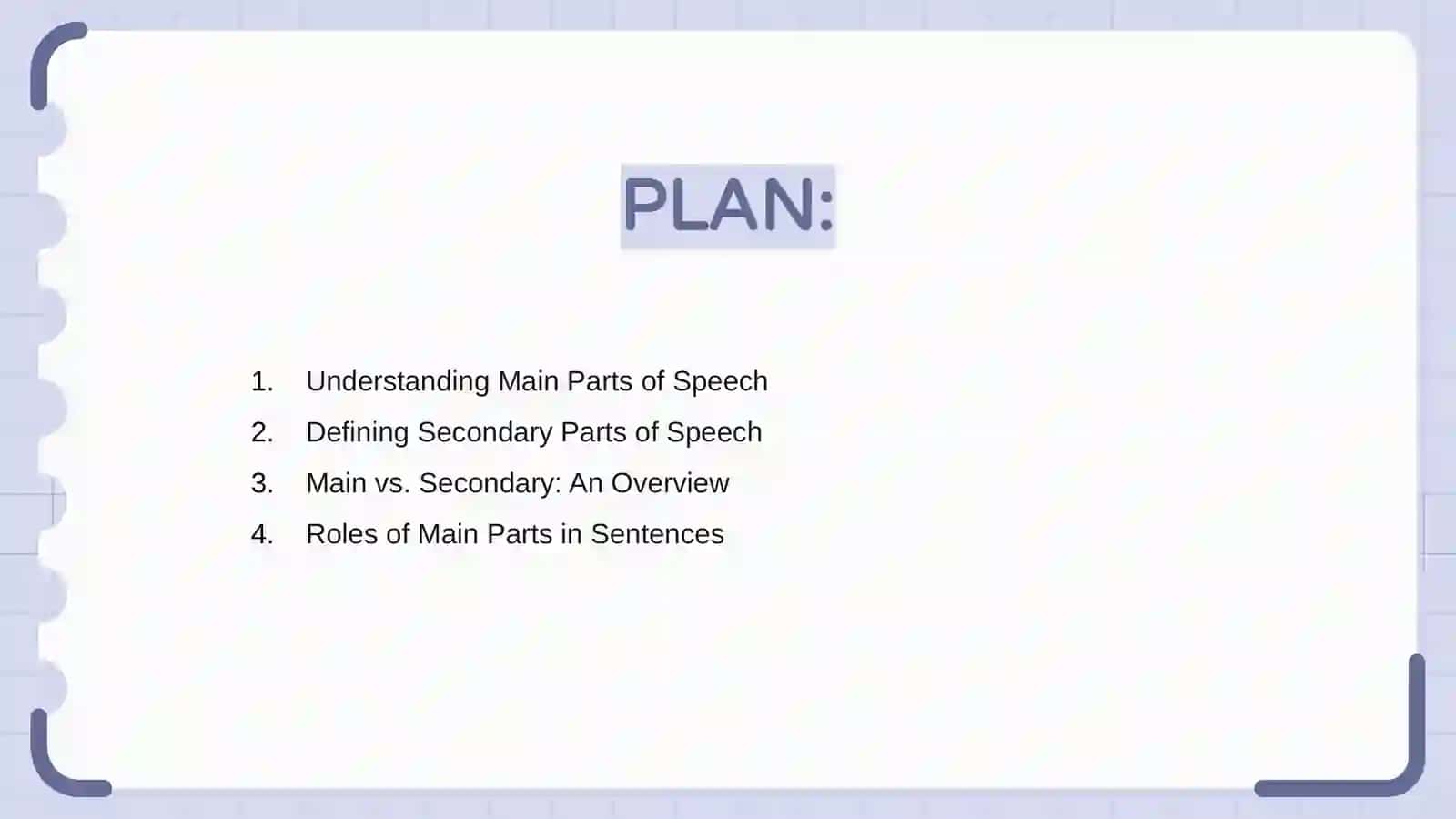 Main vs. Secondary Parts of Speech 2