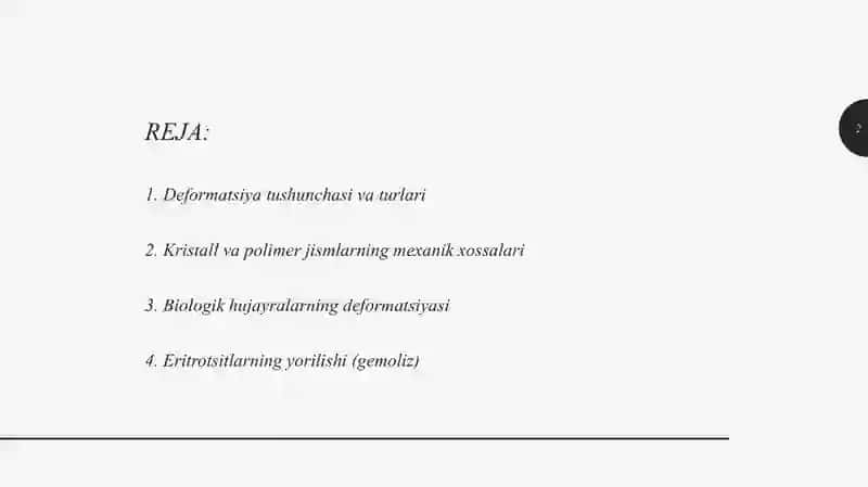 Qattiq jismlar va biologik to'qimalarning mexanik xossalari 2