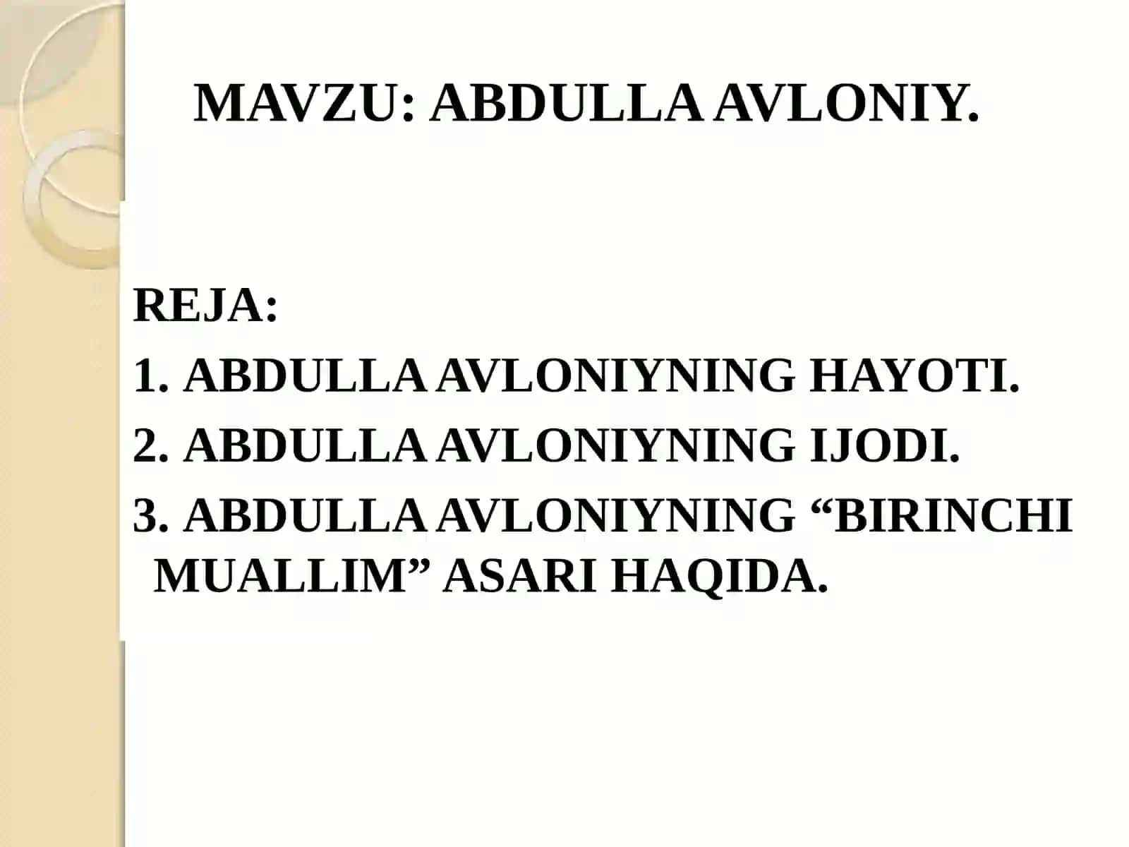 ABDULLA  AVLONIYNING HAYOTI 2