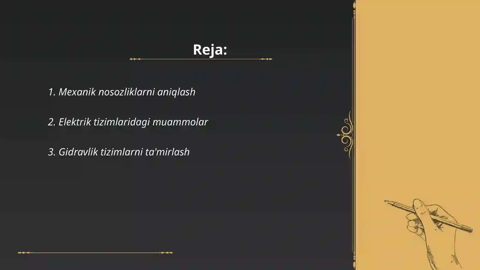 Mexanik nosozliklarni aniqlash 2