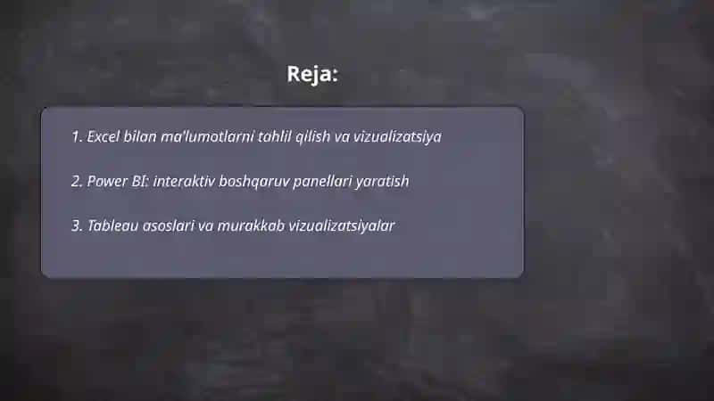 Excel bilan maʼlumotlarni tahlil qilish va vizualizatsiya 2