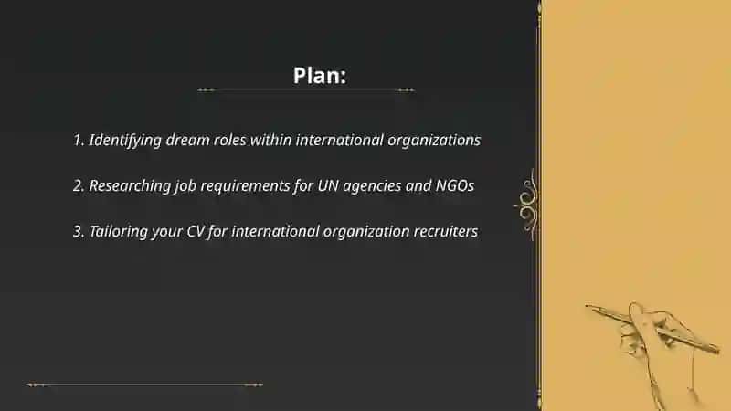 My dream job and cv Preparation international organizations 2