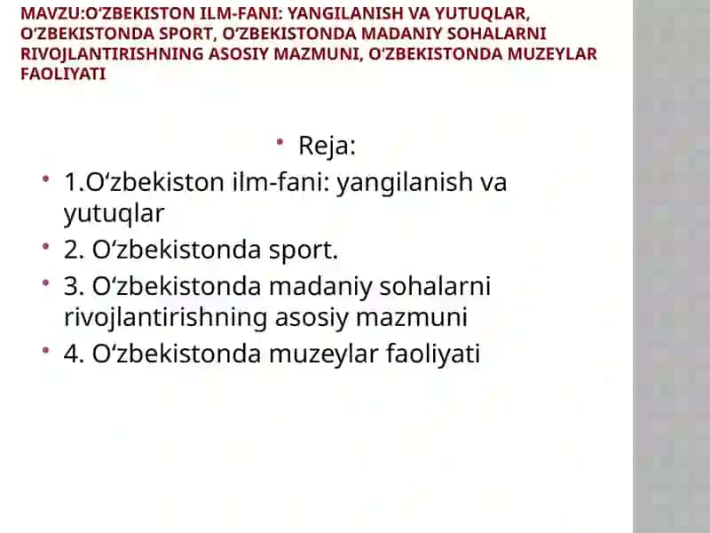 O‘zbekiston ilm-fani: yangilanish va yutuqlar 2