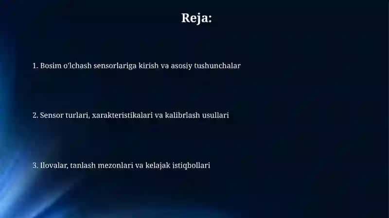 Bosimni o'lchash datchiklari 2