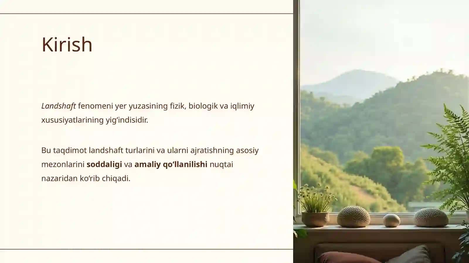 Tabiiy landshaftlarning asosiy turlari va klassifikatsiyasi 2