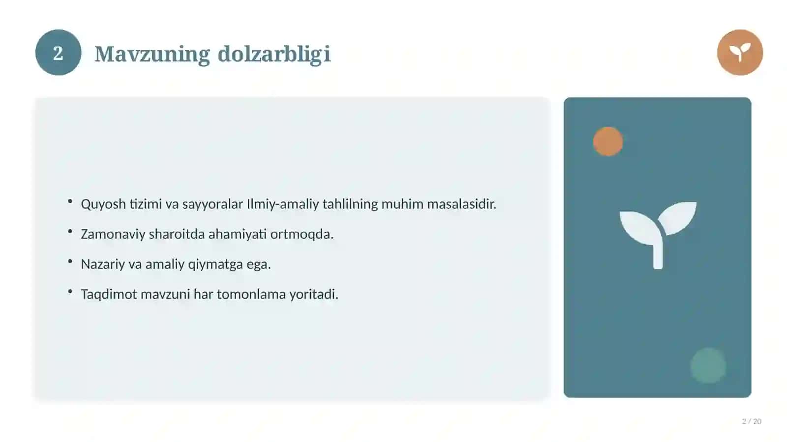 Quyosh tizimi va sayyoralar 2