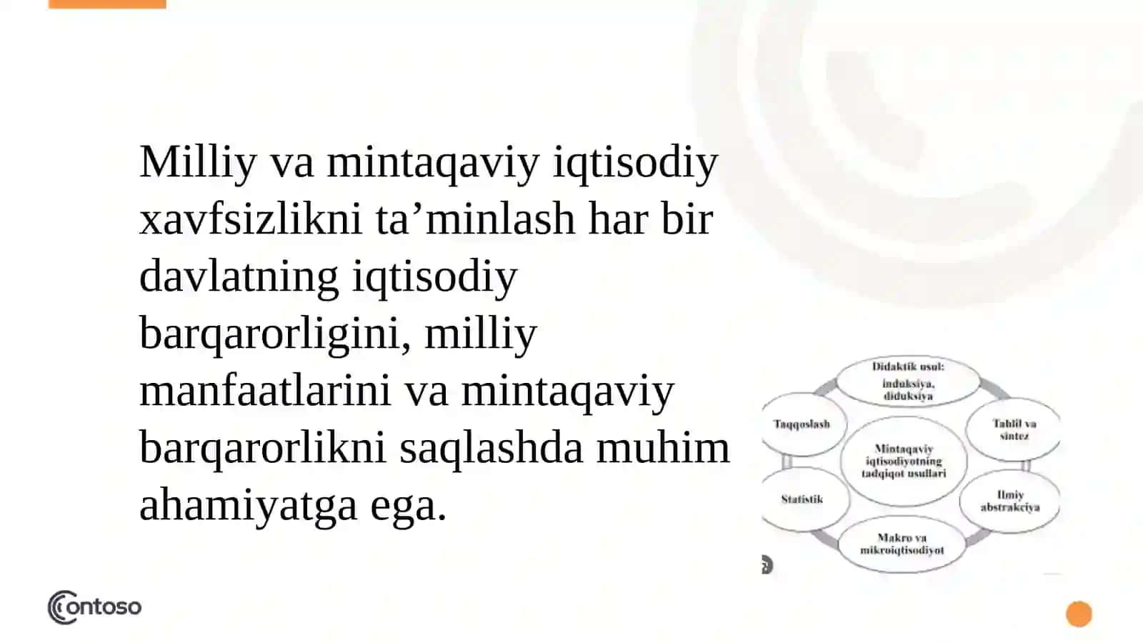 Milliy va mintaqaviy iqtisodiy xavfsizlikdan slayd 2