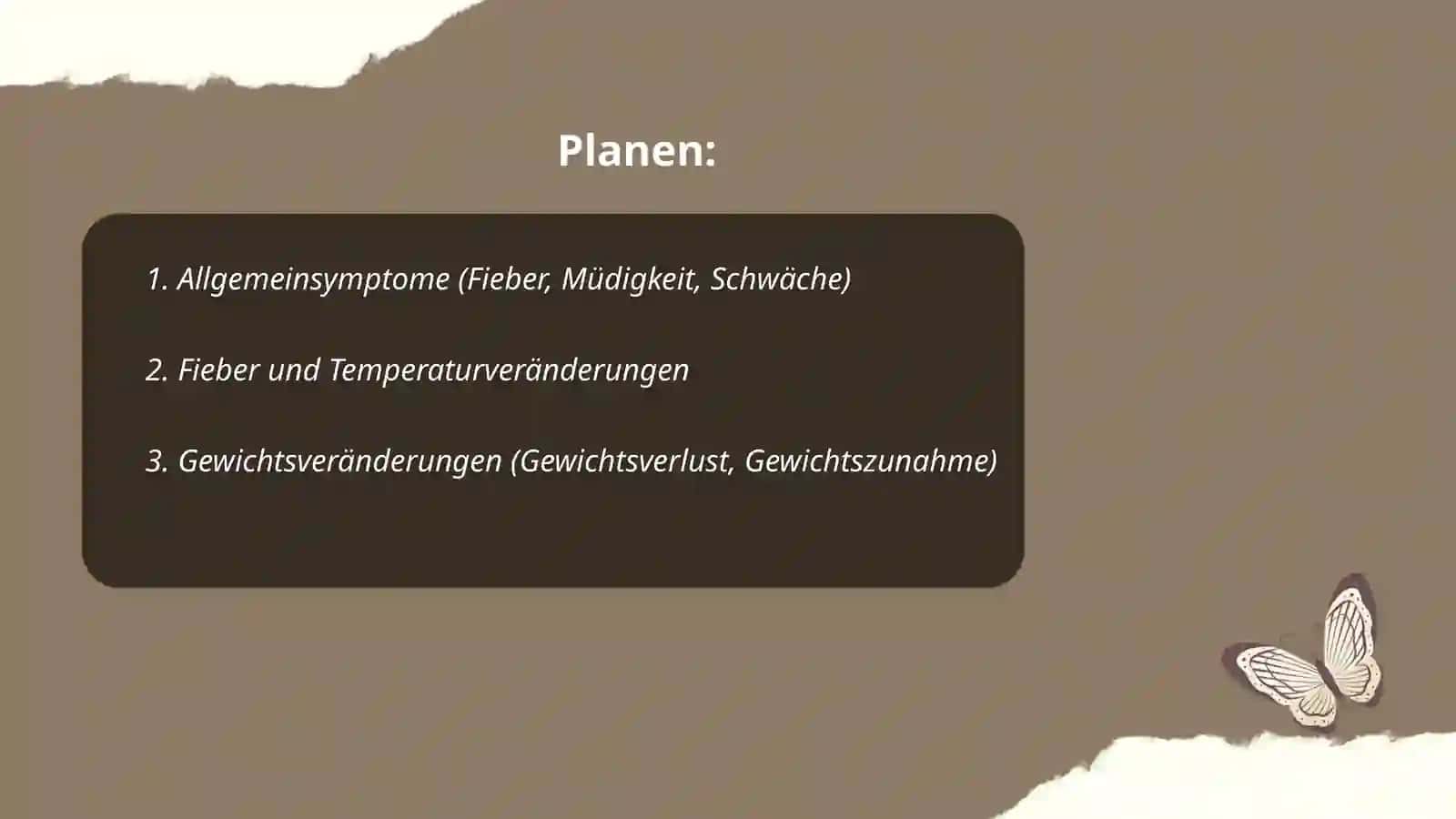 Symtome und Anzeichen 2