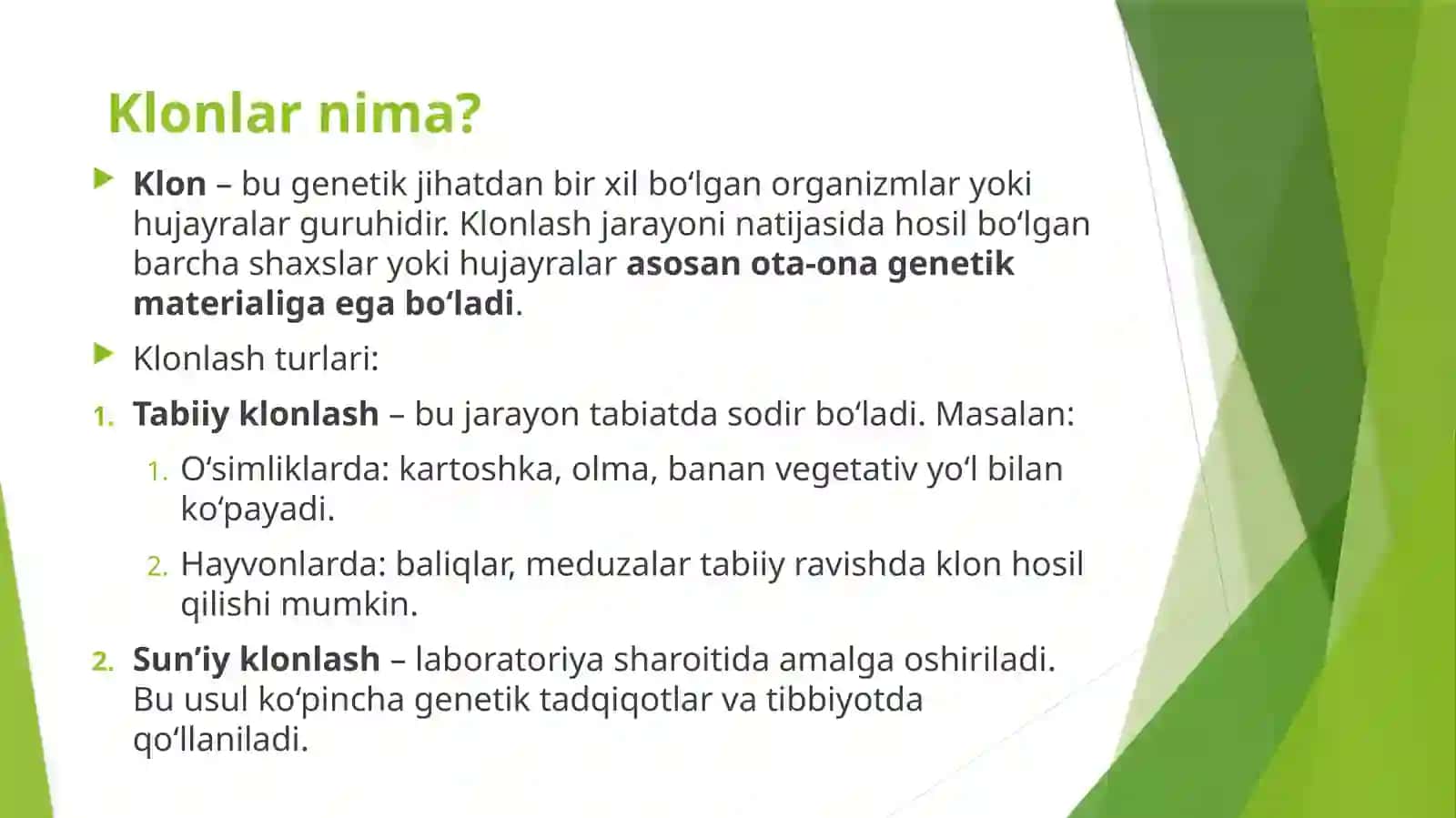 Klonlar, klonlashtirish va ularning klinika ahamiyati 2