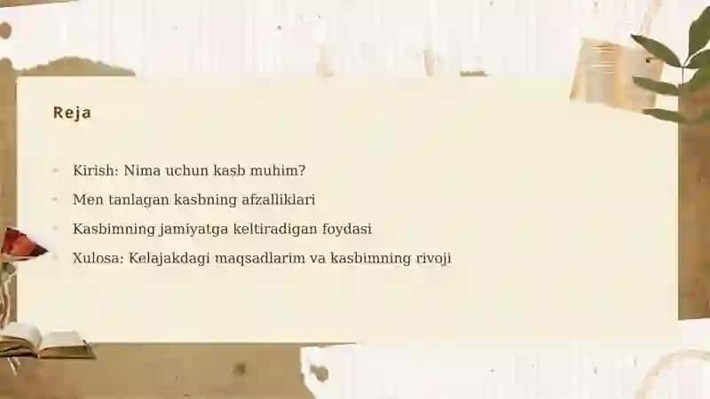 Men yoqtirgan kasb 2