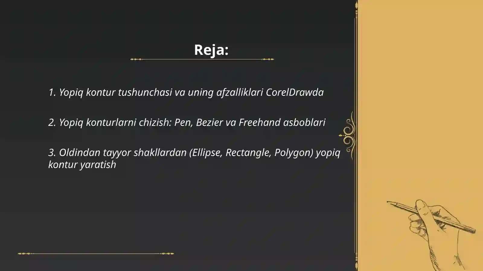 Yopiq konturlar bilan ishlash CorelDrawda 2