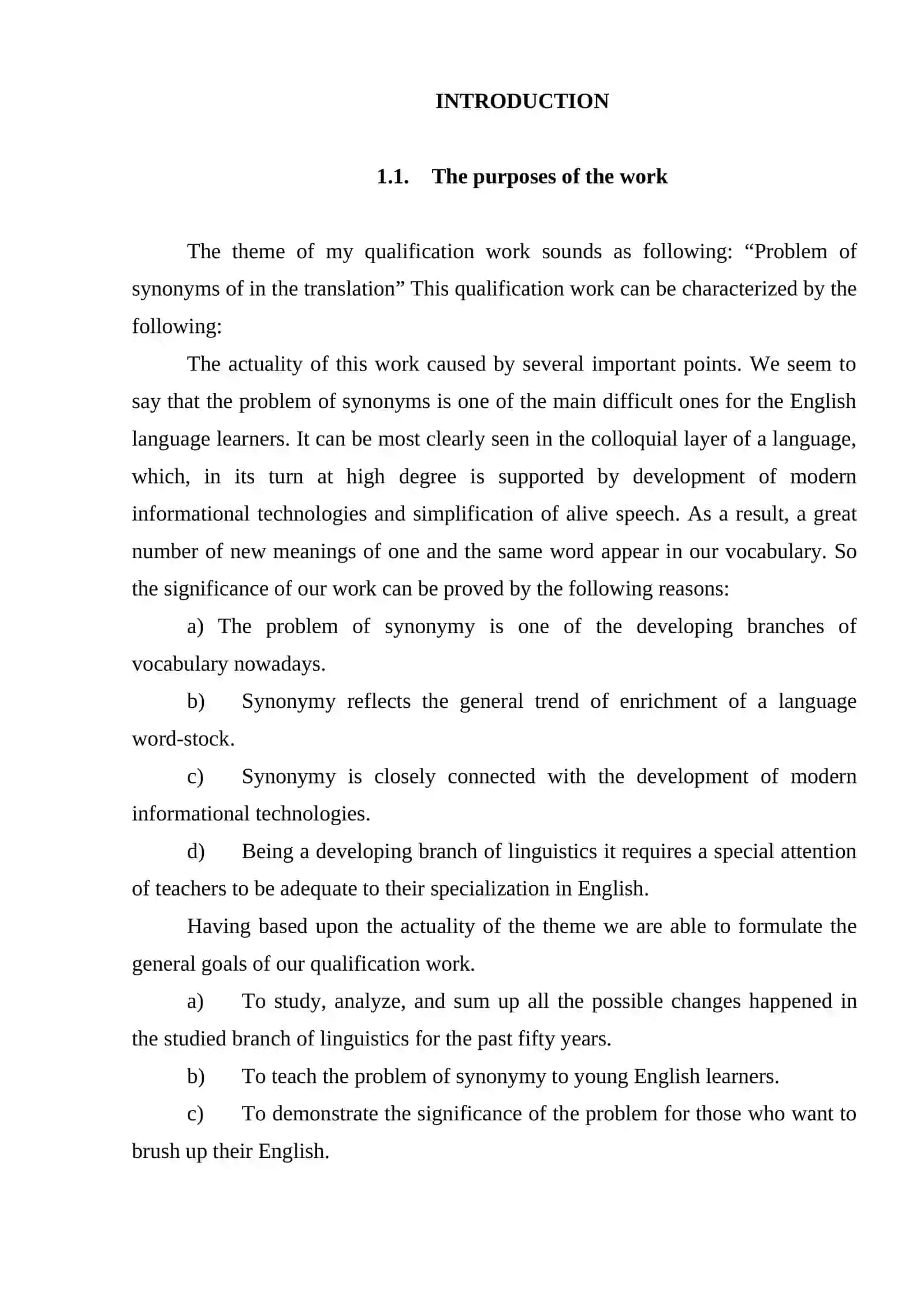 Problem of synonyms of in the translation 2