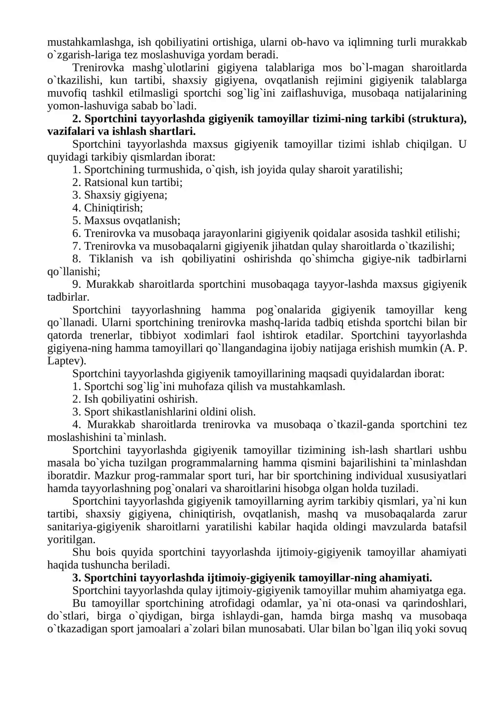 Sport mashqi va musobaqa gigiyenasi 2