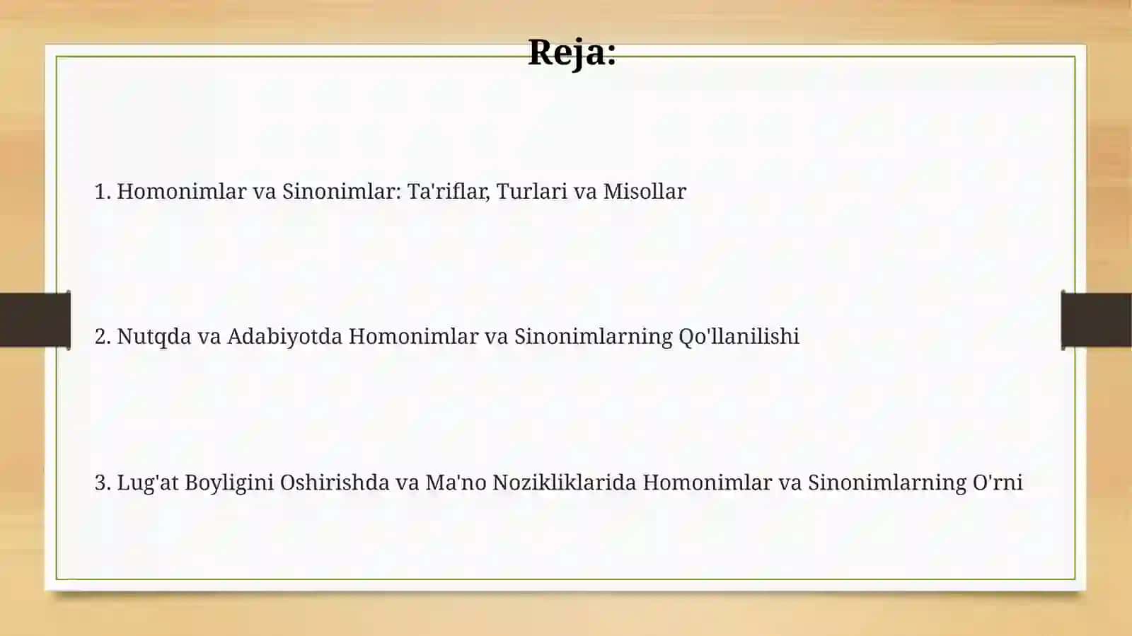 Homonimlar va Sinonimlar 2