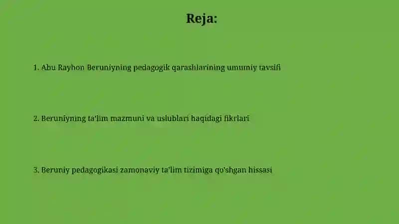 Abu Rayxon Beruniyning pedagogik qarashlari 2