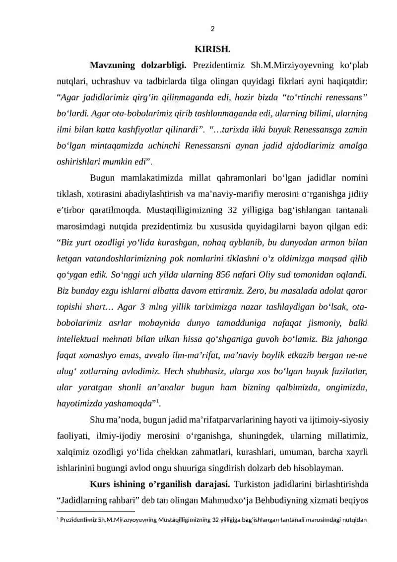 TURKISTONDA JADIDCHILAR JAMIYATLARI.  BEHBUDIYNING IJODI 2