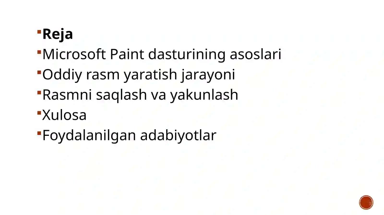Microsoft Paint dasturida oddiy rasm yaratish 2