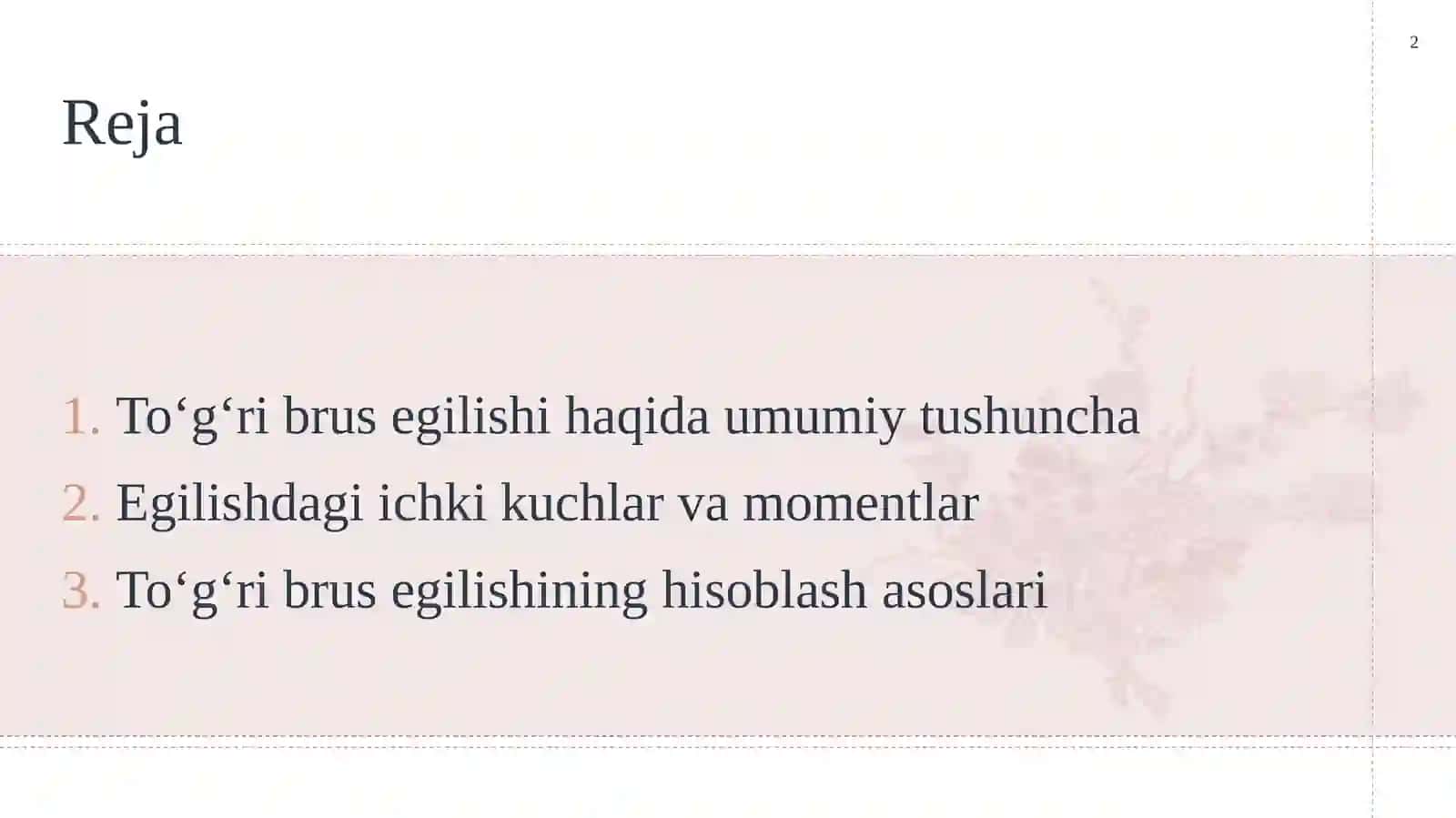 Toʻgʻri burusning egilishi 2