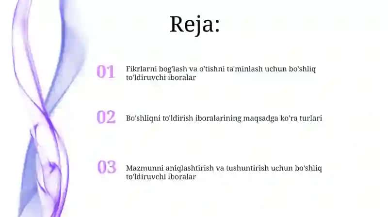 Reja va strategiyani ifodalash 2