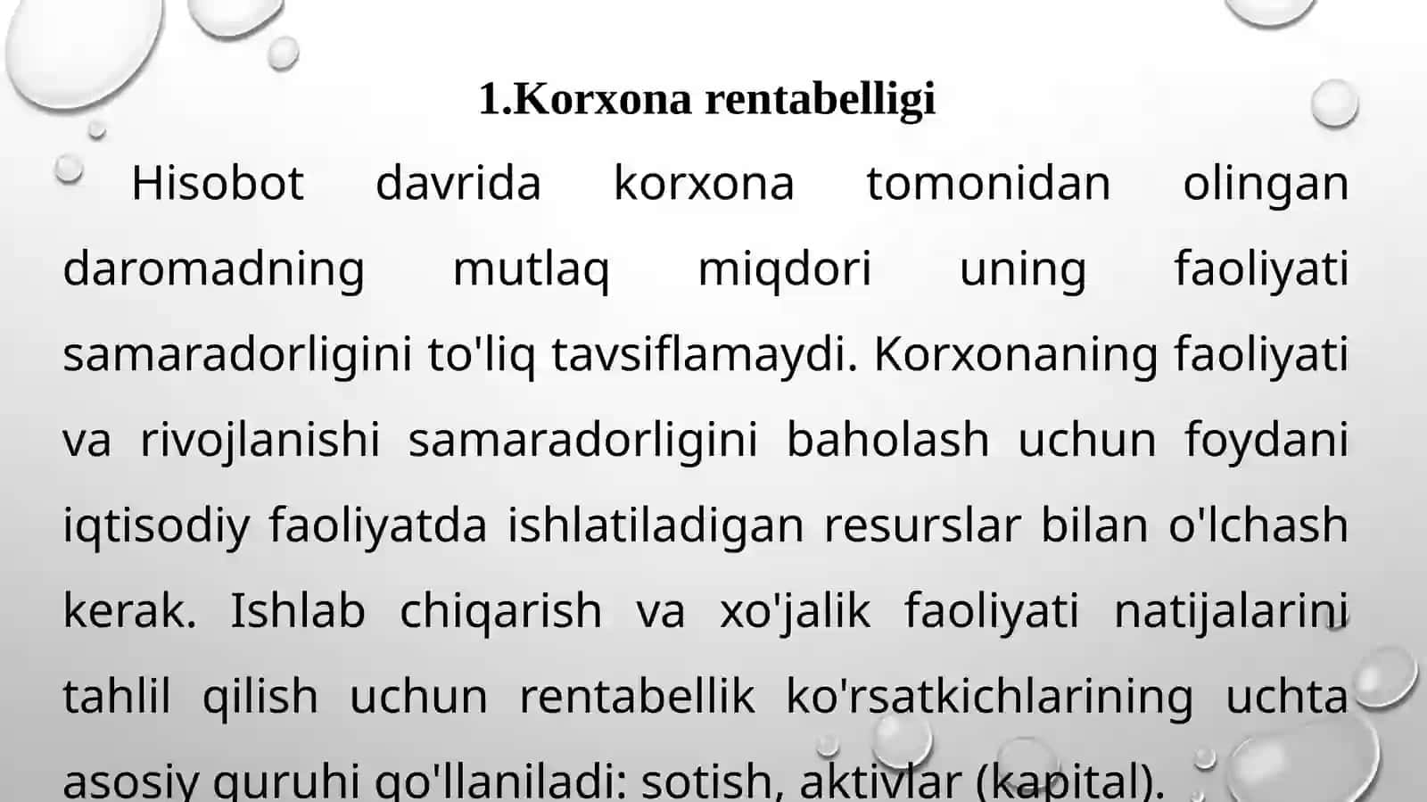 Korxona rentabelligi 2