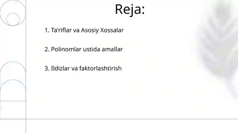 Ratsional koeffitsiyenti koʻphadlar 2