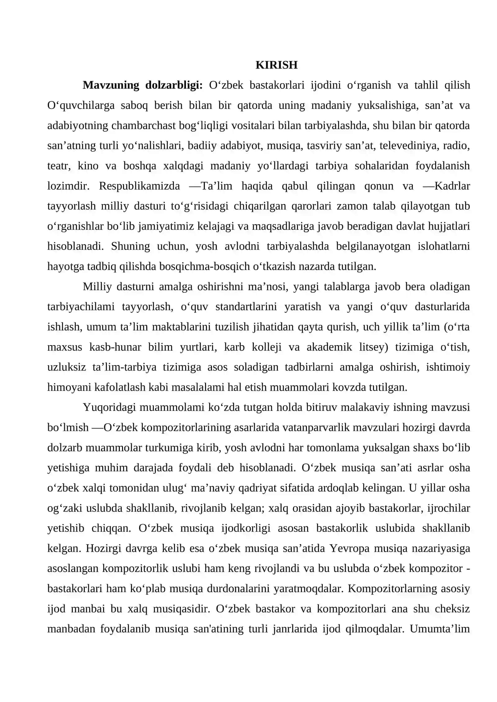 O‘zbek bastakorlik va kompozitorlik san’atining tarixi va taraqqiyoti 2