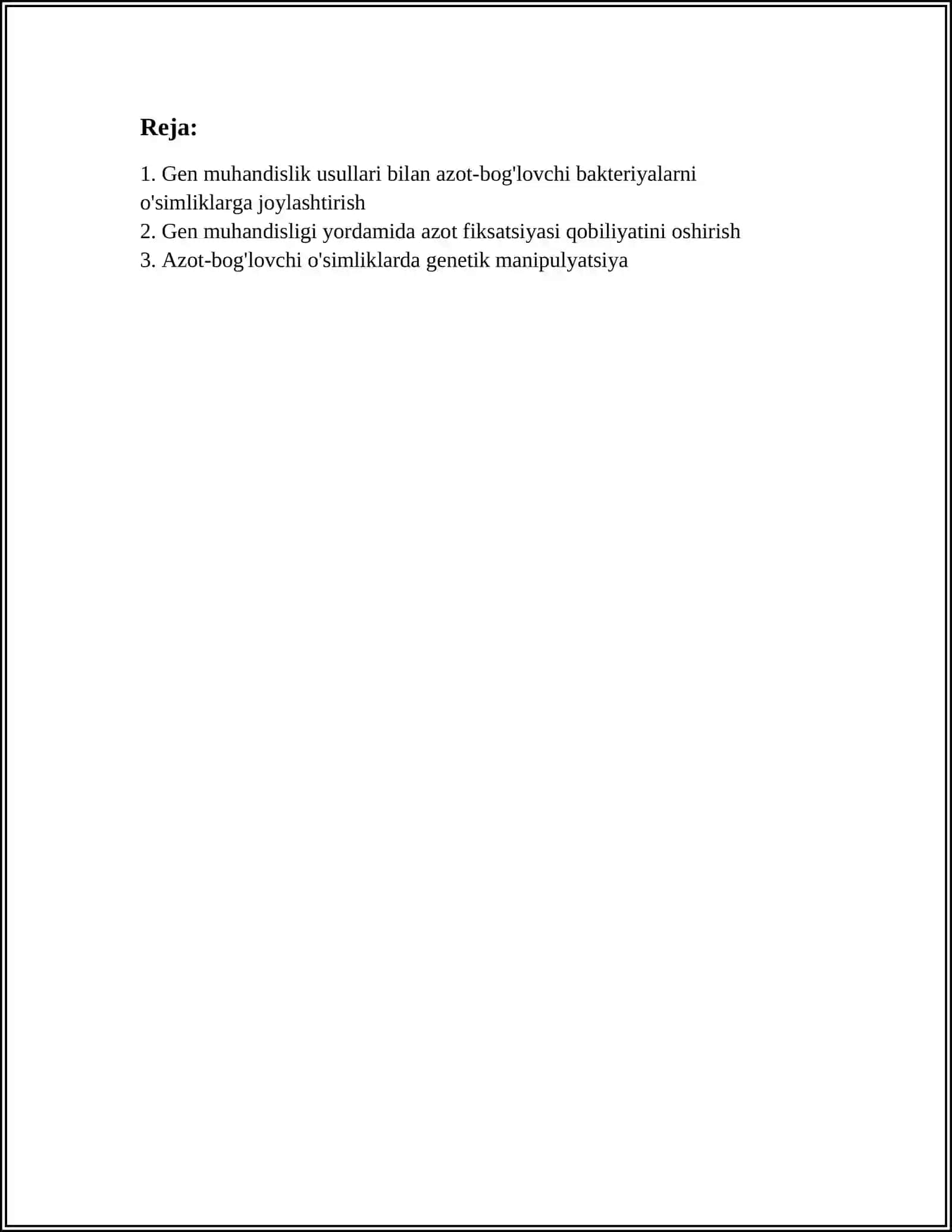AZOT-BOG'LOVCHI O'SIMLIKLARNI GEN MUHANDISLIGI 2
