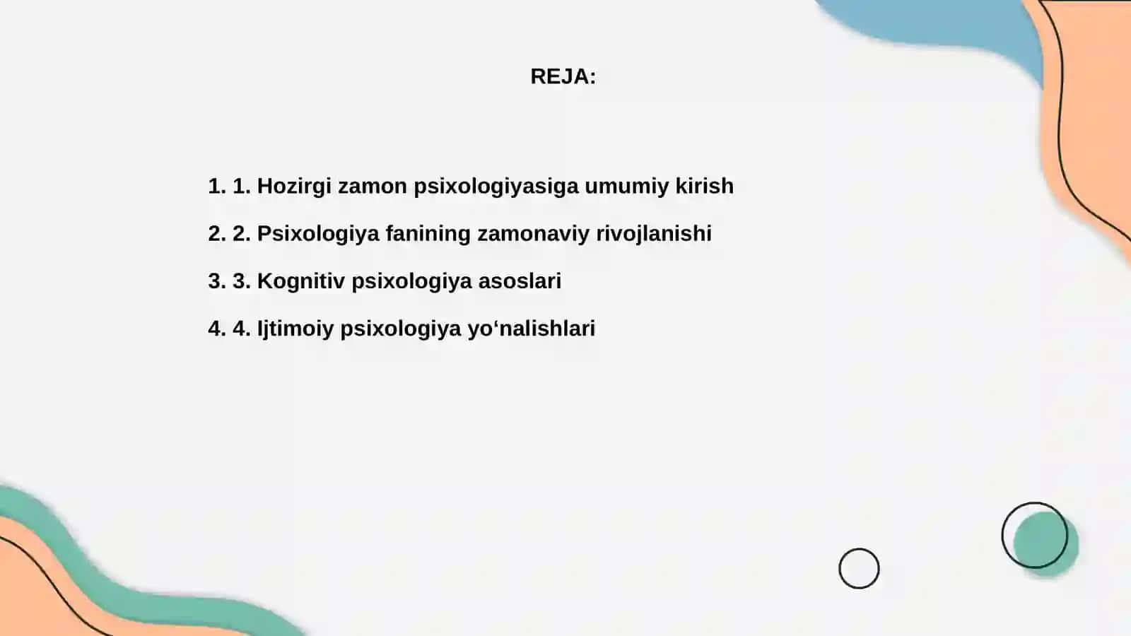 Hozirgi zamon psixologiyasining tarmoqlari 2