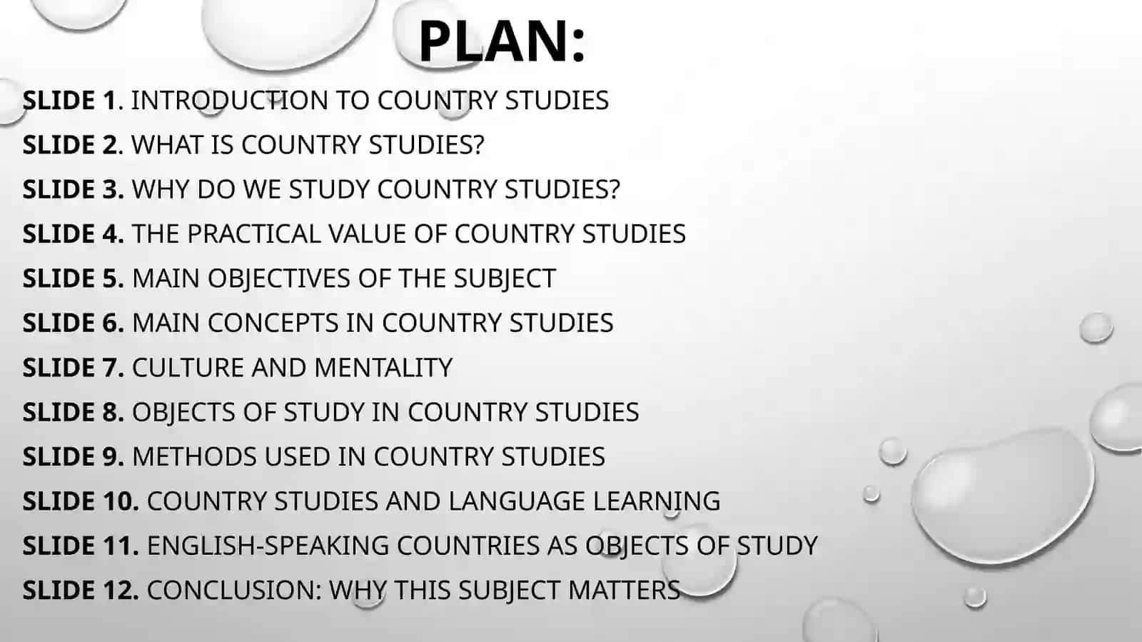 Introduction to the course of Country Studies 2