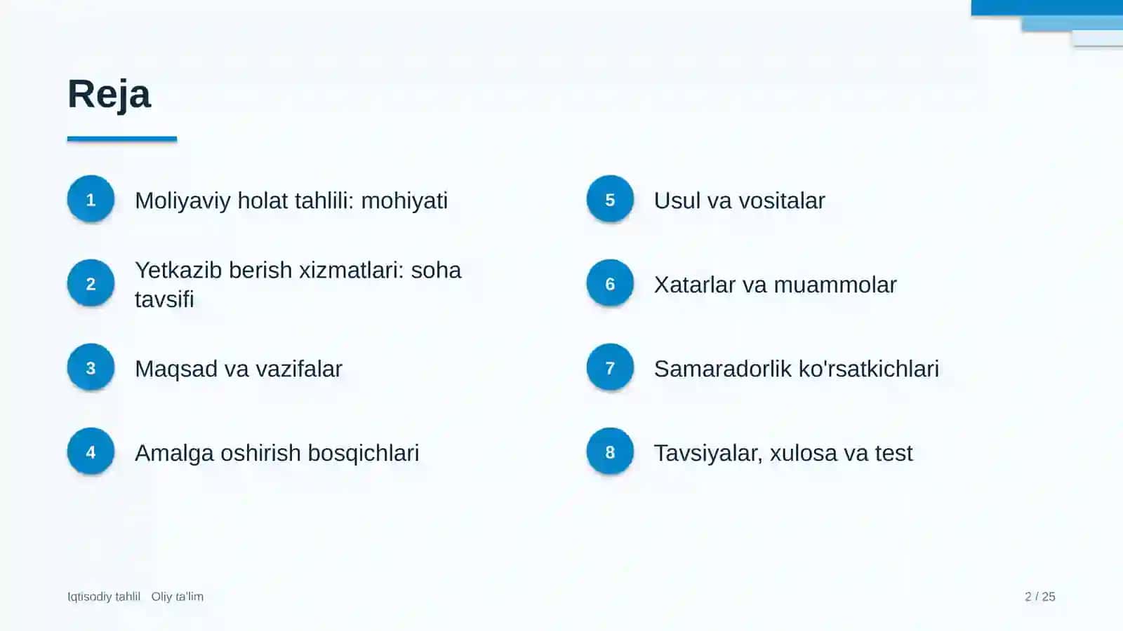 Yetkazib berish xizmatlarida moliyaviy holat tahlili 2