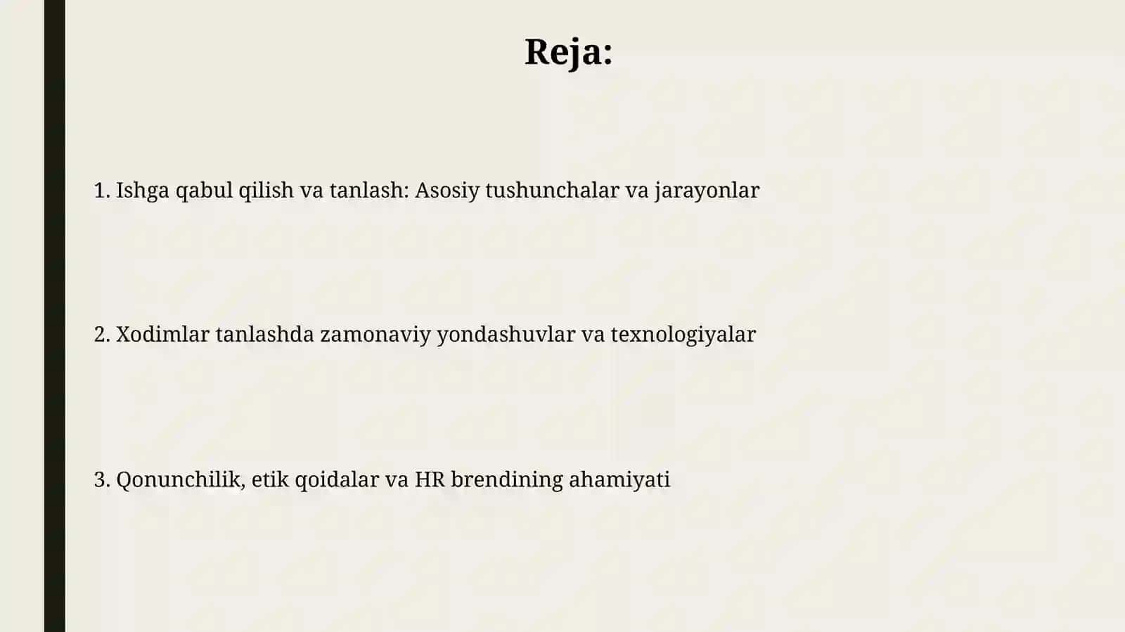Ishga qabul qilish va tanlash 2
